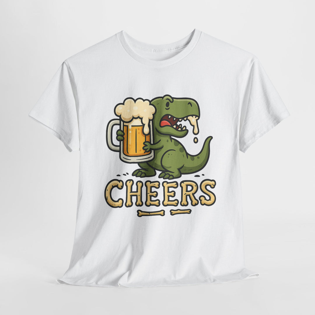 Buy Cheersaurus Rex Beer Tee – Dino Drinker Unisex Cotton Shirt | Trendy, Comfortable & Affordable Online