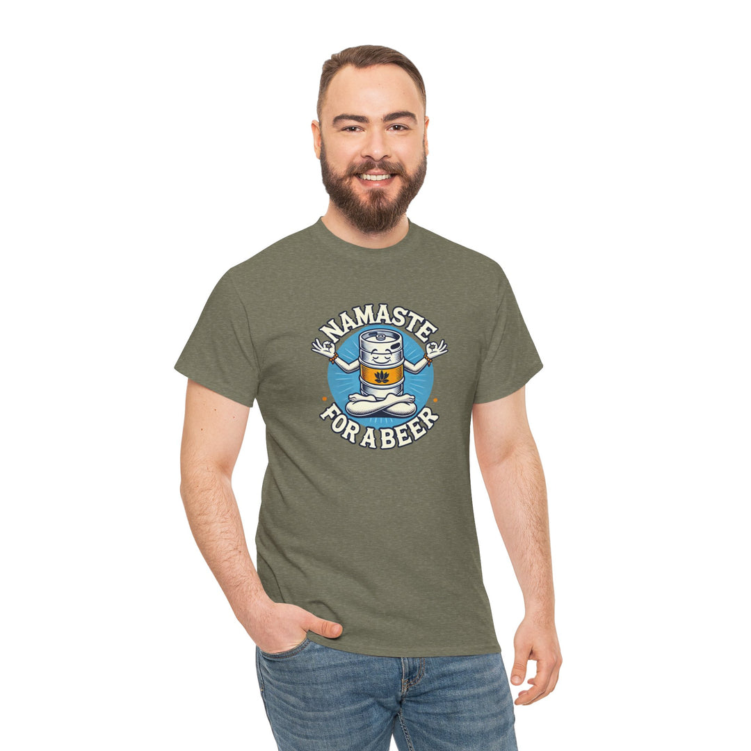Buy “Namaste For A Beer” Unisex Tee — Relaxed, Cheerful, and Brew-tifully Fun | Trendy, Comfortable & Affordable Online
