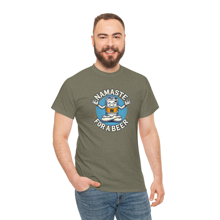 Buy “Namaste For A Beer” Unisex Tee — Relaxed, Cheerful, and Brew-tifully Fun | Trendy, Comfortable & Affordable Online