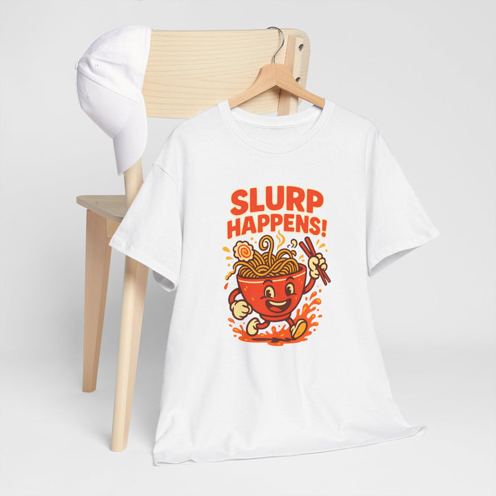 Buy “Slurp Happens” Unisex Tee — Tasty, Witty, and Ready to Noodle Around | Trendy, Comfortable & Affordable Online