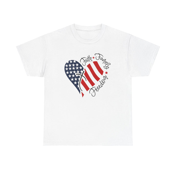 Buy Patriotic Freedom Tee - Faith, Family, Freedom Shirt - Unisex Cotton Tee for Independence Day, Memorial Day, Summer BBQs, Casual Wear, Gifts | Trendy, Comfortable & Affordable Online