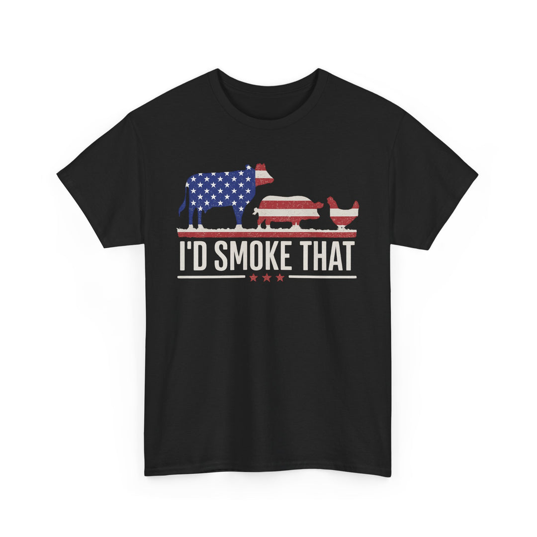 Buy Patriotic BBQ Tee, Funny Cooking Shirt, Unisex Heavy Cotton Tee, Perfect for Grilling, Independence Day Shirt, Gift for Meat Lovers | Trendy, Comfortable & Affordable Online