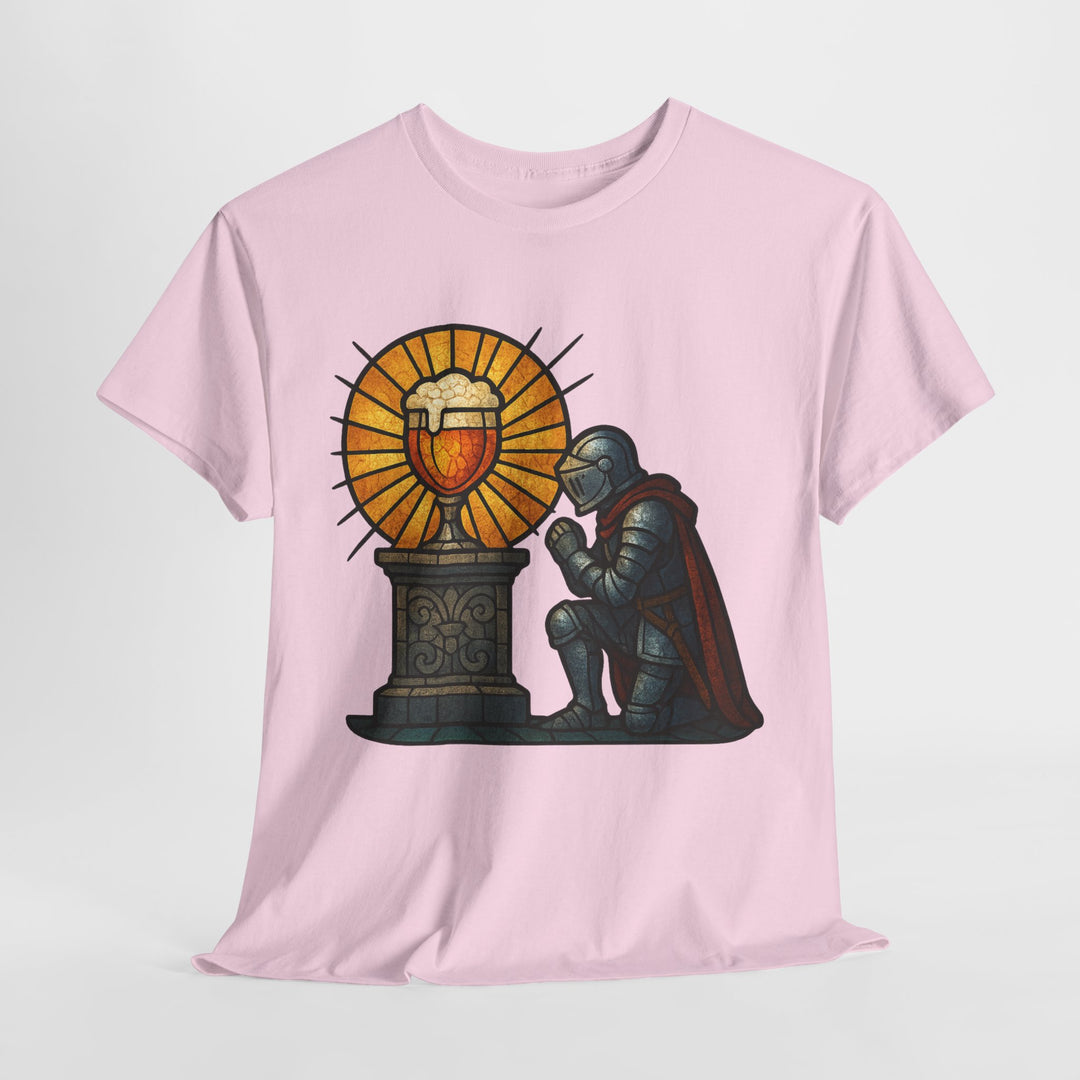 Buy Holy Brew Grail Knight Tee – Medieval Beer Stained-Glass Unisex Shirt | Trendy, Comfortable & Affordable Online