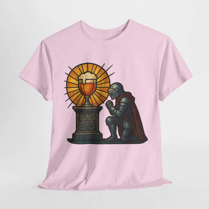 Buy Holy Brew Grail Knight Tee – Medieval Beer Stained-Glass Unisex Shirt | Trendy, Comfortable & Affordable Online