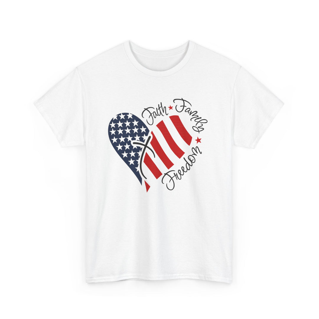 Buy Patriotic Freedom Tee - Faith, Family, Freedom Shirt - Unisex Cotton Tee for Independence Day, Memorial Day, Summer BBQs, Casual Wear, Gifts | Trendy, Comfortable & Affordable Online