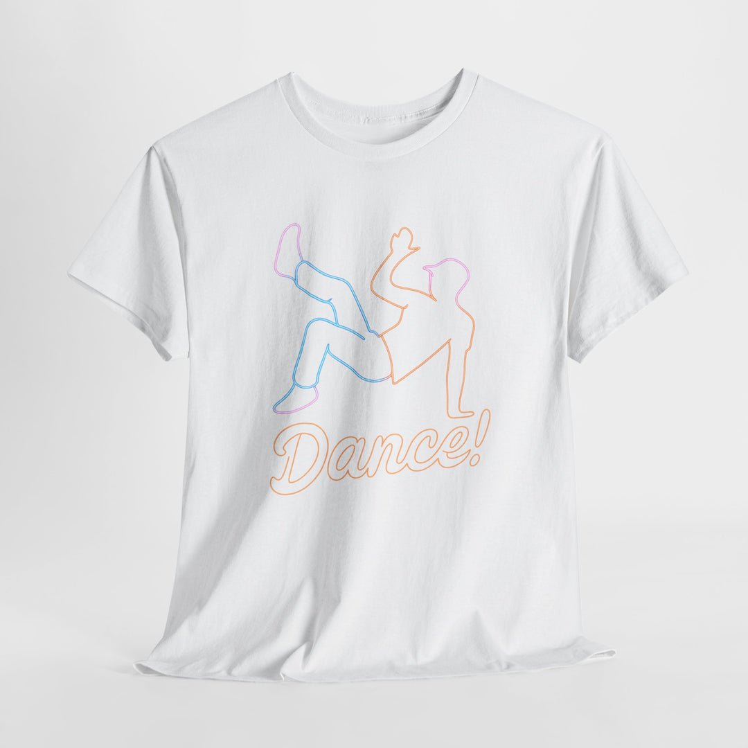 Buy Breakdance Vibes Unisex Heavy Cotton Tee – Bold Neon Line Art for Dancers & Party Lovers | Trendy, Comfortable & Affordable Online