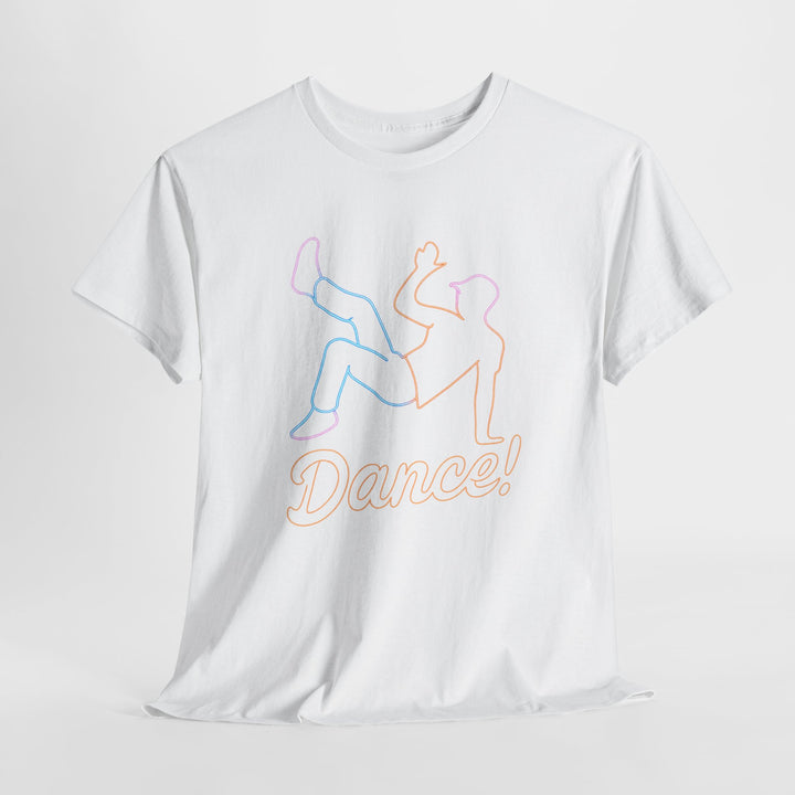 Buy Breakdance Vibes Unisex Heavy Cotton Tee – Bold Neon Line Art for Dancers & Party Lovers | Trendy, Comfortable & Affordable Online