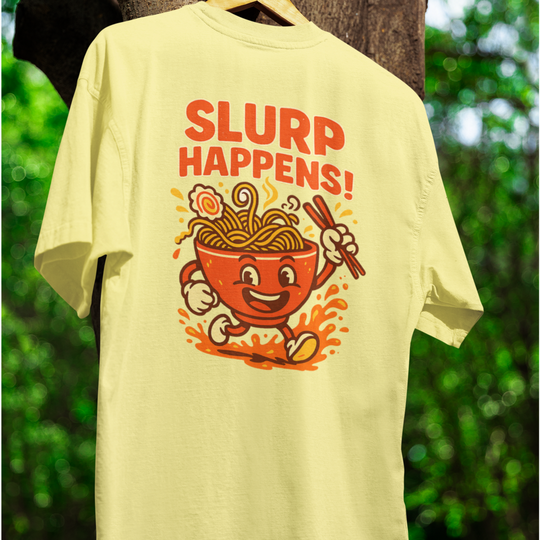 Buy “Slurp Happens” Unisex Tee — Tasty, Witty, and Ready to Noodle Around | Trendy, Comfortable & Affordable Online