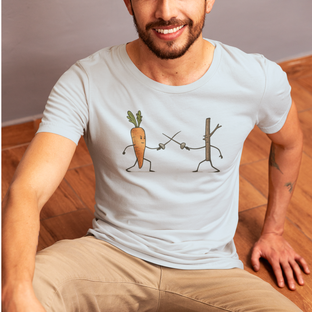 Buy “Carrot vs. Stick” Unisex Tee — Playful, Comfy, and Full of Good Humor | Trendy, Comfortable & Affordable Online