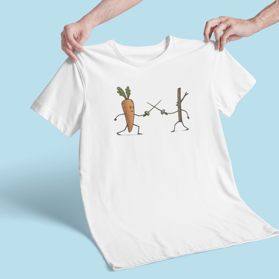 Buy “Carrot vs. Stick” Unisex Tee — Playful, Comfy, and Full of Good Humor | Trendy, Comfortable & Affordable Online
