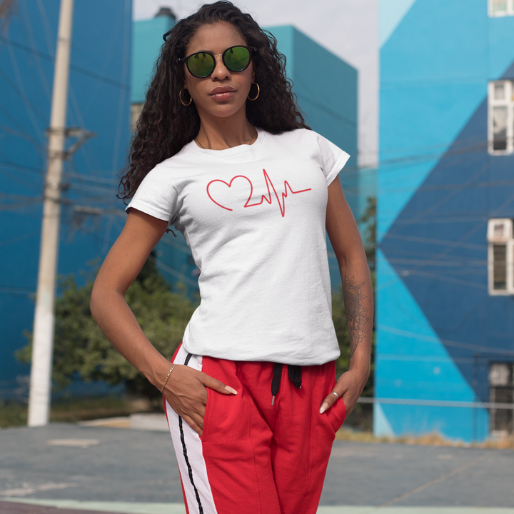 Buy Heartbeat Love Unisex Heavy Cotton Tee – Minimalist Heartline Design for Romantic & Everyday Style | Trendy, Comfortable & Affordable Online