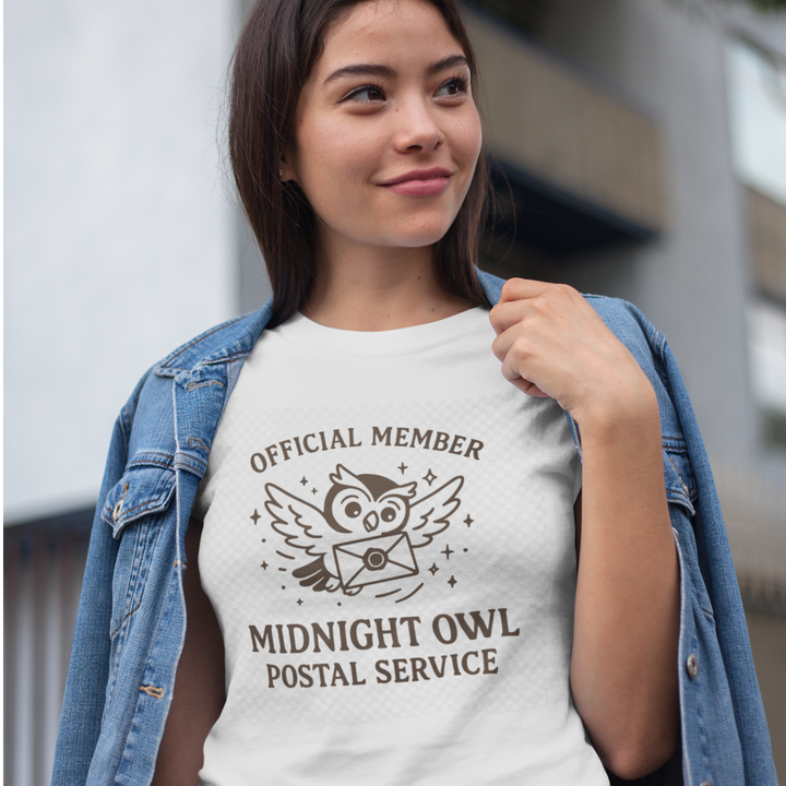 Buy Official Midnight Owl Postal Service Tee – Vintage-Style Unisex Cotton Shirt | Trendy, Comfortable & Affordable Online