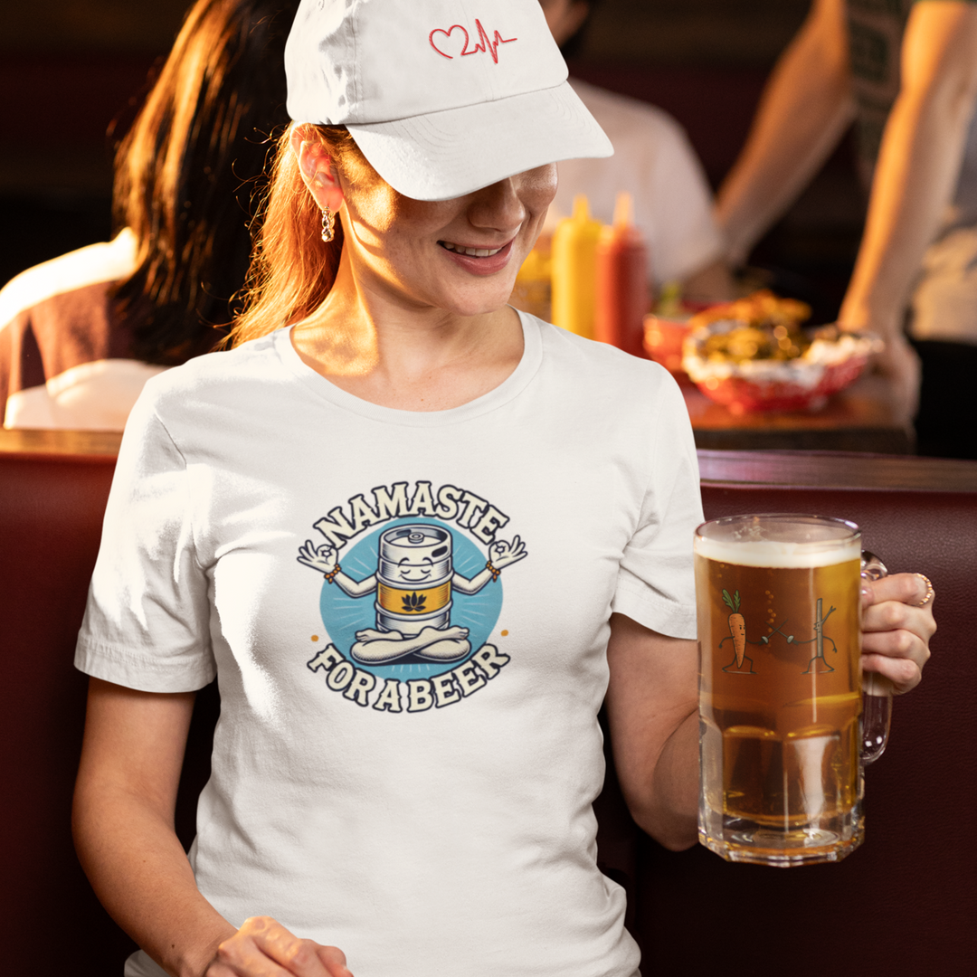 Buy “Namaste For A Beer” Unisex Tee — Relaxed, Cheerful, and Brew-tifully Fun | Trendy, Comfortable & Affordable Online