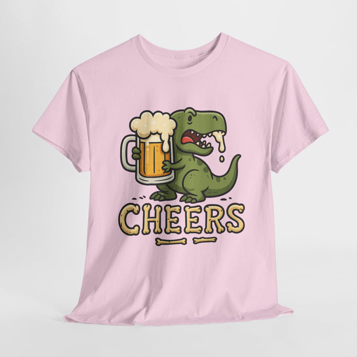 Buy Cheersaurus Rex Beer Tee – Dino Drinker Unisex Cotton Shirt | Trendy, Comfortable & Affordable Online